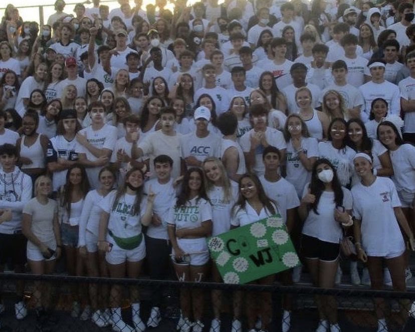 The+WJ+student+section+represented+the+school+at+Churchill+with+a+white+out+theme.+The+students+were+loud+and+proud+as+the+Wildcats+prevailed+from+a+deficit.