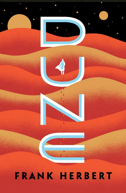 One+edition+of+Dune.+Yellow+and+orange+colors+alternate+to+mimic+the+look+of+the+sandy+Earth+dunes.
