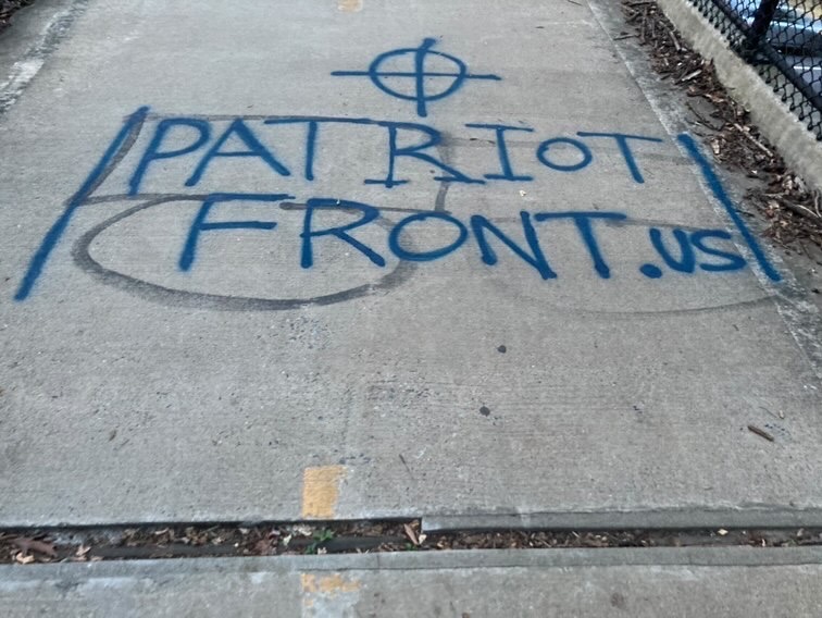 A+walkway+over+highway+495+was+vandalized+as+multiple+messages+of+white+nationalism.+The+people+who+spray+painted+the+bridge+are+proclaiming+themselves+as+%E2%80%98patriots%E2%80%99.%0A