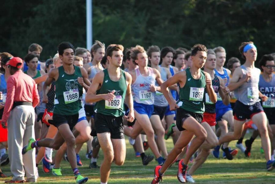 Cross country competes at a meet in North Carolina. This is the first travel meet for the team since before the pandemic.