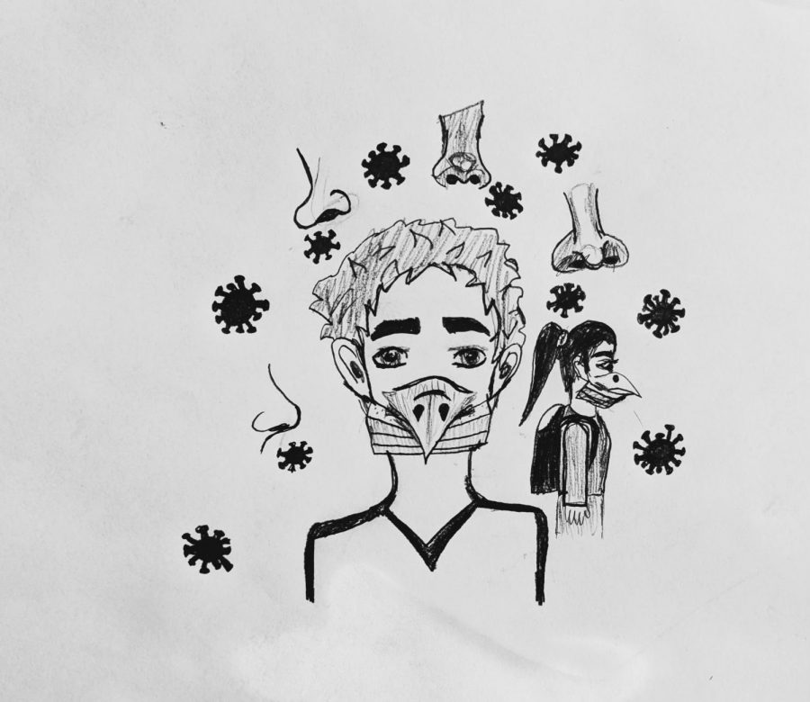 Many students wear their masks under their noses or mouths, defying the whole purpose of wearing a mask in the first place. Unfortunaley some students dont listen to those who tell them to pull their masks up.