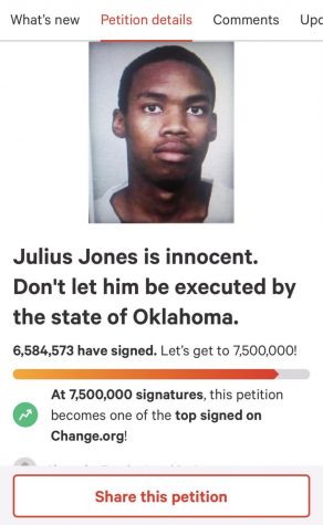 As more individuals fight for Julius Jones, students at WJ arefollowing his case and spreading his story. Julius Joness petition had spread across the US and the world, with over 6.5 million signatures.