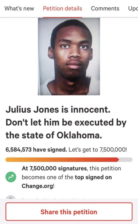 As+more+individuals+fight+for+Julius+Jones%2C+students+at+WJ+arefollowing+his+case+and+spreading+his+story.+Julius+Joness+petition+had+spread+across+the+US+and+the+world%2C+with+over+6.5+million+signatures.