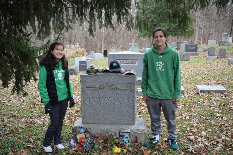 The Wolfson siblings stand next to Walter Johnson's gravestone.  It was a meaningful experience that all WJ students should try to have.  