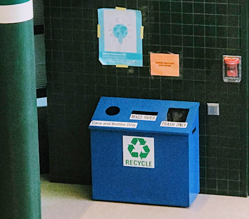 One of the many waste receptacles found adorning the halls of WJ. Awareness of ecological issues has become a topic of growing concern in recent years.