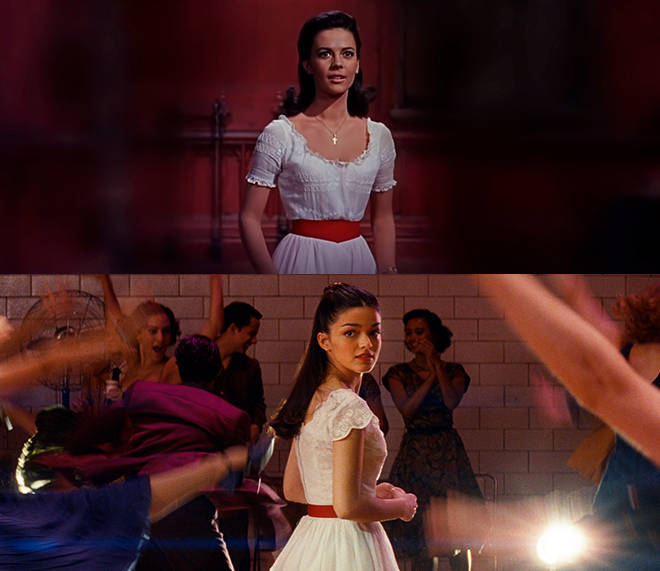 Natalie Wood the original Maria in the 1961 West Side Story above the 2021 Maria, Rachel Zegler. Steven Spielberg released his adaptaion of West Side Story this past December, featuring the same dancing and singing charm as the original but with its own unique flare.
