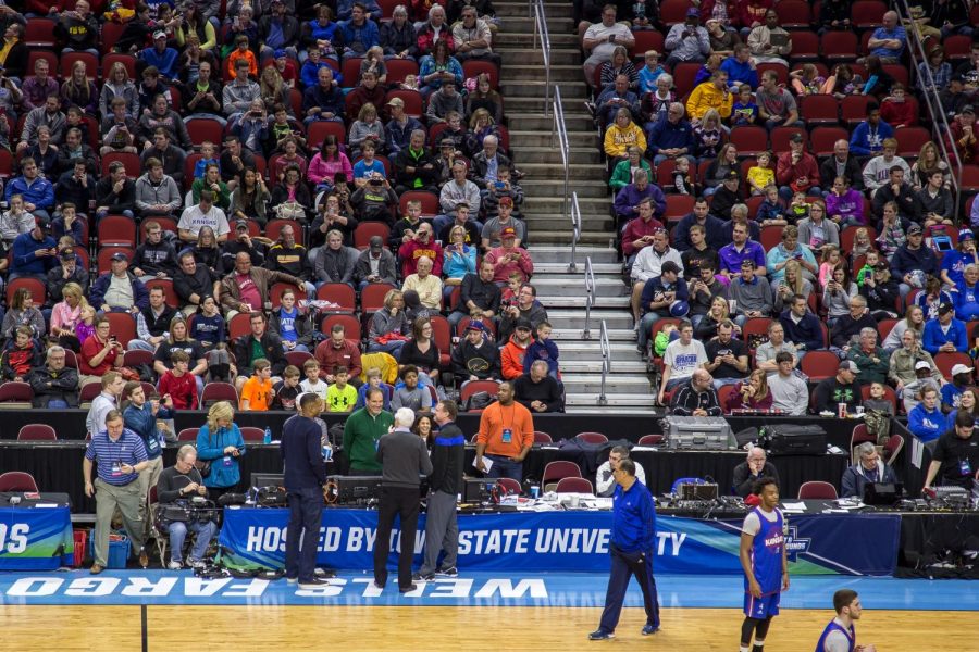 Fans pack the stands as they root on their schools. March Madness presents an opportunity to any school with merit, regardless of size or prestige.