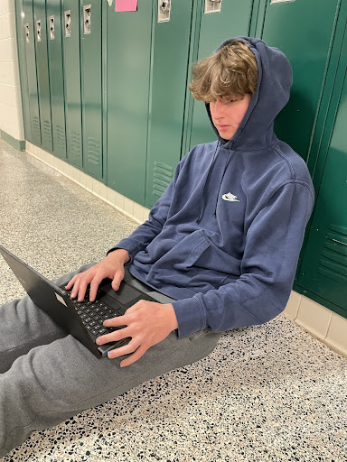 Sophomore Ian Mcclain uses his 504 plan accommodations to work in the hallway and stay focused. Its easier for me to work in the hall because I get distracted easily in the classroom and it allows me to get my work done, Mcclain said.