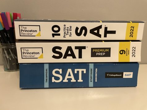 Study books similar to those seen here, pile up on students desks as the SAT gets closer. Many of these books come packed with full length practice tests which are a great study method for some.