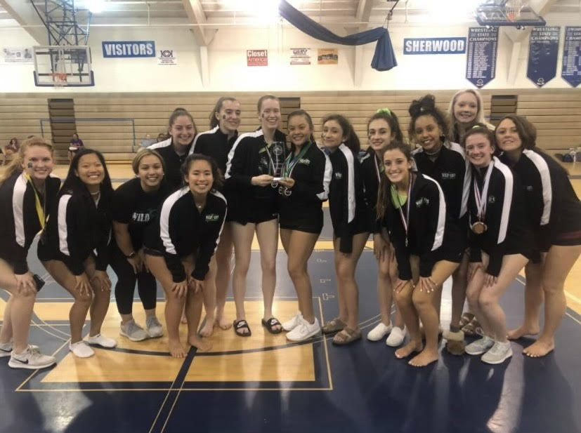The gymnastics team wins the 2019 County Championship. Because of the pandemic, the team was unable to have a season in 2020 or 2021.