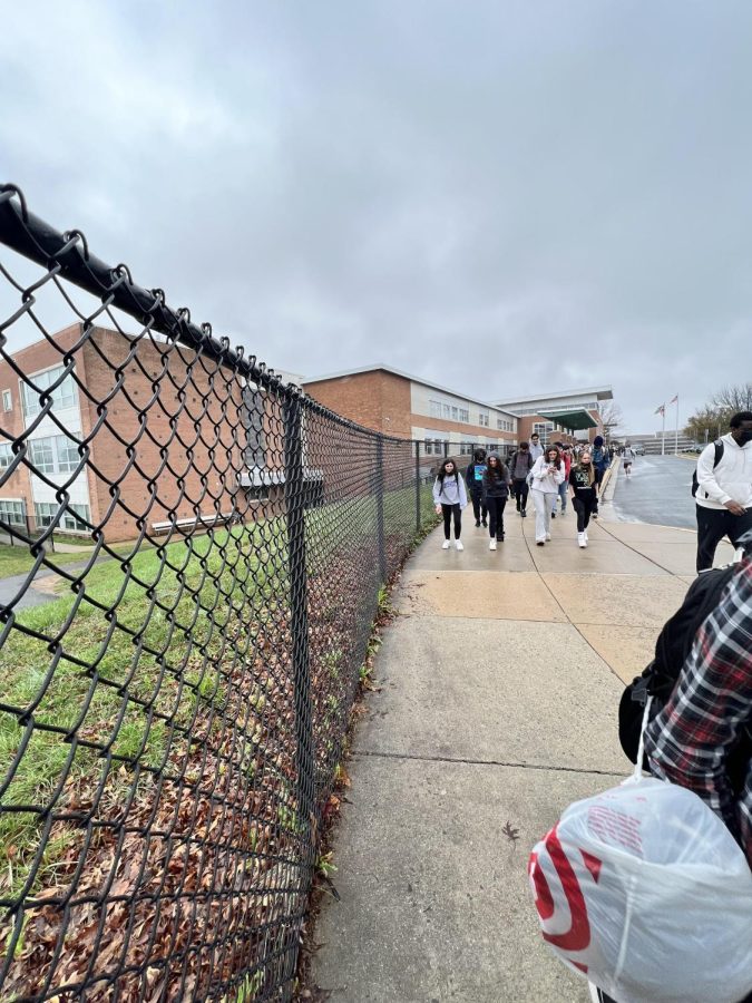 WJ students walk off-campus during the only break of the school day. Not until the end of the day will respite like this come again.