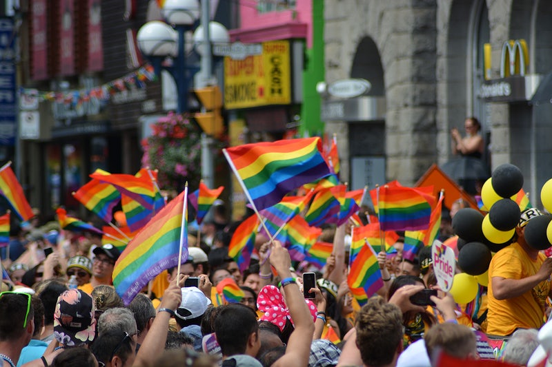 An LGBT pride parade; to many, sexual identity is something to express, not suppress.