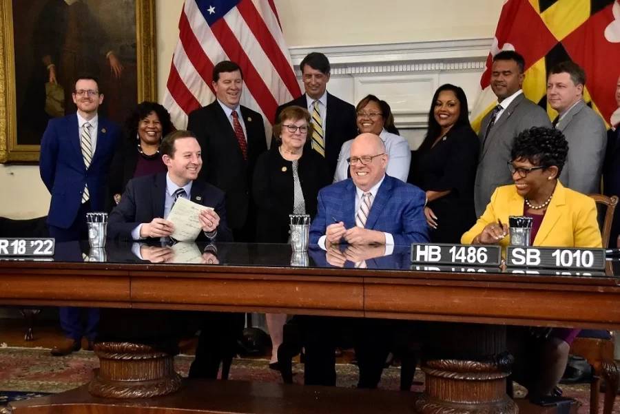 Maryland Governor Larry Hogan signs legislation allowing for a 30 day suspension of the Maryland gas tax.