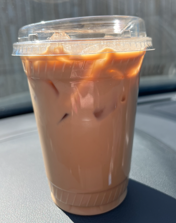 Iced caramel latte from Java Nation in North Bethesda, Maryland.