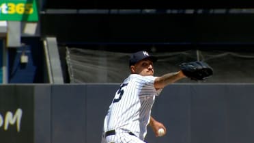 Nestor Cortes Jr pitches against the Texas Rangers on May 9, 2022. He went on to strike out eleven batters through seven innings before his no-hit bid was ended in the eight inning. He has been one of the more impressive pitchers so far.