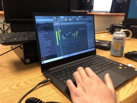 During lunch, you can catch Julian Pavone working in the downstairs computer lab refining his beats in FL studio.