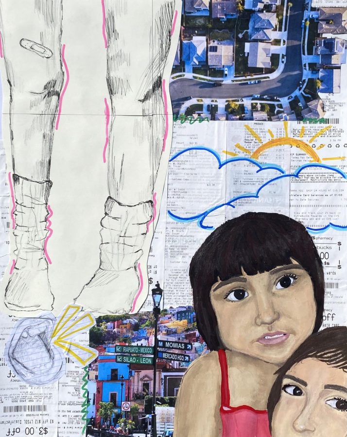 This nostalgic art piece portrays Guillen-Sanchez being exposed to both American and Mexican environments as she grew up.