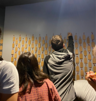 Students leave their mark on the Chinese American Museum, after exhibition.