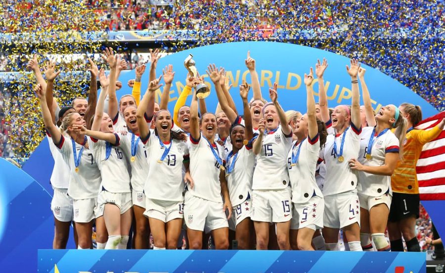 The+US+womens+soccer+team+celebrates+winning+their+World+Cup+win+in+2019.+Currently+the+national+team+is+celebrating+achieving+equal+pay.+%E2%80%9CI%E2%80%99m+just+so+proud%2C+to+be+honest.+I%E2%80%99m+so+proud+of+all+of+the+hard+work+that+all+of+us+did+to+get+us+here%2C%E2%80%9D+Megan+Rapinoe+said+on+Good+Morning+America.