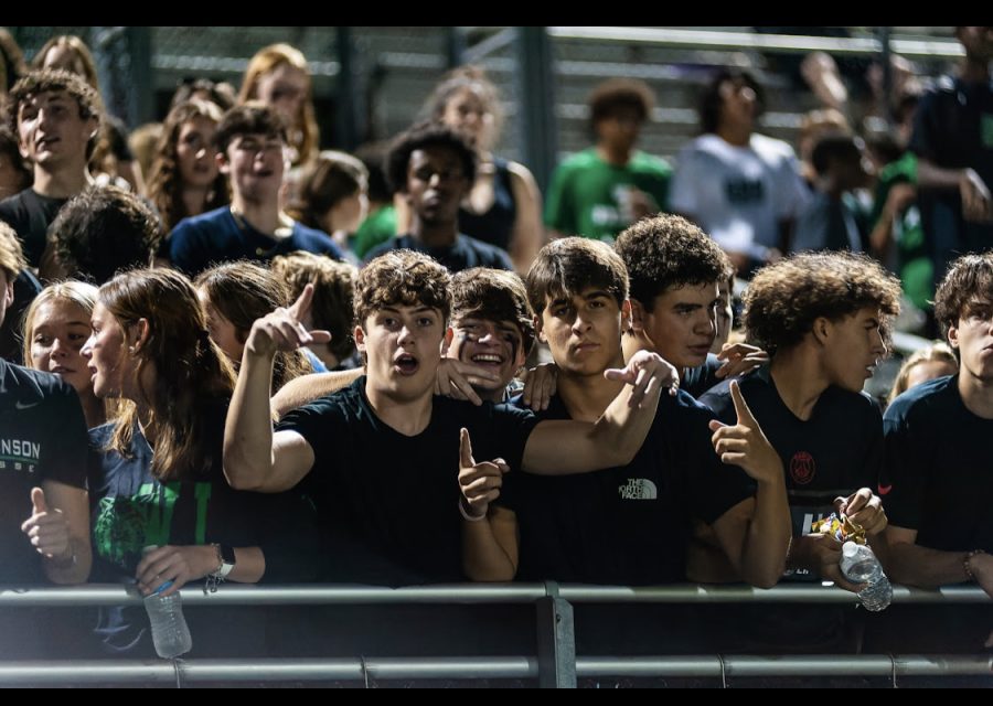 The night is only beginning. All ranks of classes crowded the front-end of the bleachers in support.