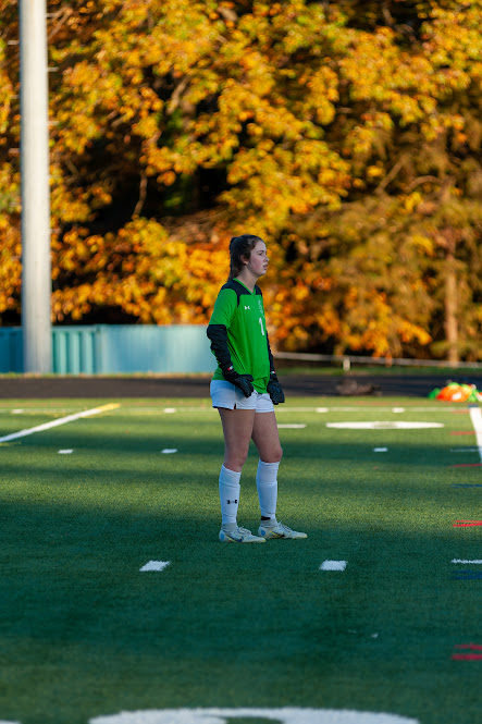 Junior goalkeeper Federica Gavelli prepares for a plethora of shots from the Whitman attack. Gavelli finished the game with 14 saves.