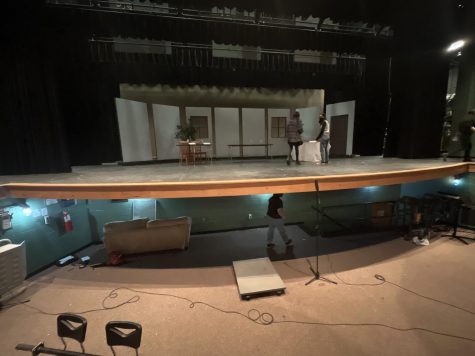 The auditorium stage where The Twilight Zone will be performed has a room below it for storage. Every school production has been performed on this stage, as it houses hundreds of seats and has an immense amount of storage.