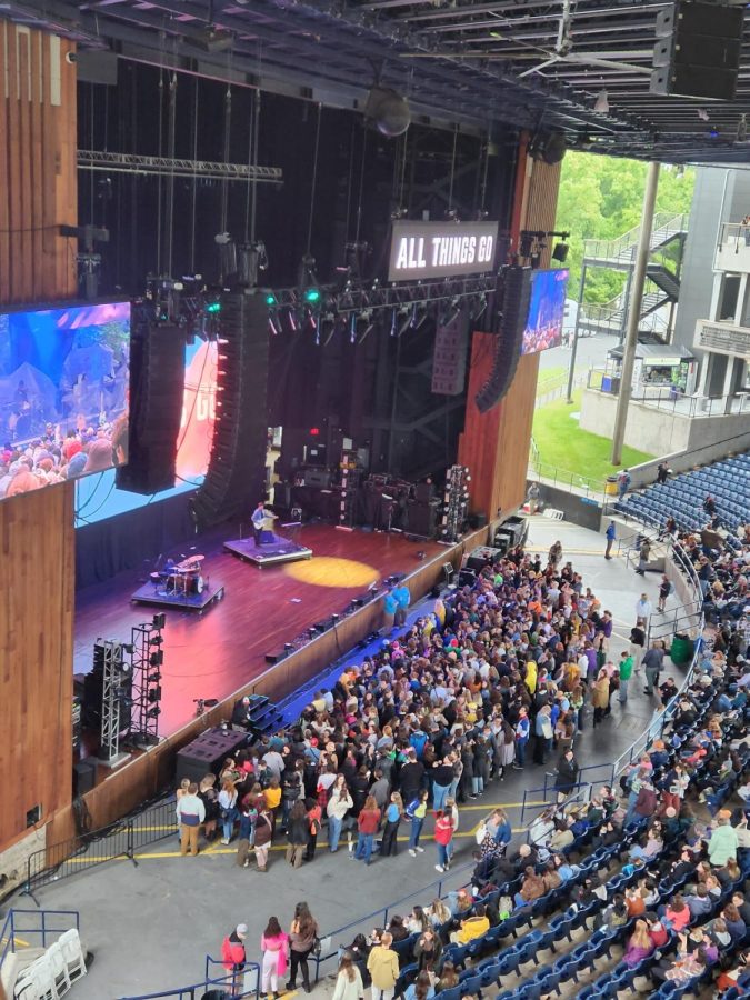 Attendees at the All Things Go Festival wait for a performance at Merriweather Post Pavilion. The festival featured many popular artists, such as King Princess, Mitski and Lorde.