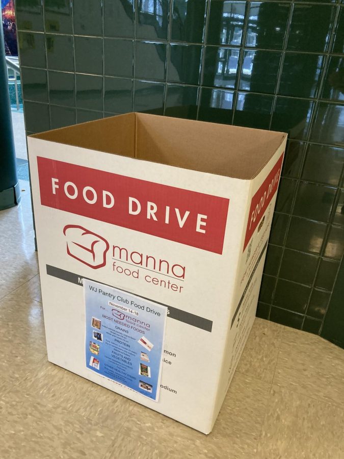 The WJ Pantry Club held a food drive for the Manna Food Center on Nov. 14-18. Many clubs and groups were holding drives to give back to the community.