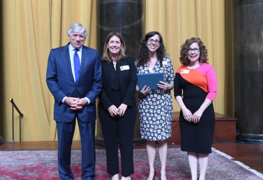 A Washington Post three-member team at the ceremony accepting a Pulitzer Prize for Investigative Reporting in the spring of 2018 for stories about Senate candidate Roy Moore (from left: Stephanie McCrummen, Beth Reinhard and Alice Crites.) “My motto is to have low expectations and then you won’t be disappointed but happily surprised if things go your way,” Crites said after being awarded.