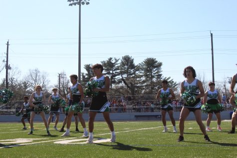 Last years male poms team completed their dance routine during the spring pep rally. The dance routine and atmosphere around the event caused many in the school to question whether the tradition should continue.