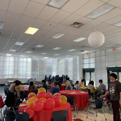 Students and members of the Asian American Student Union gather on PSAT day as a Wellness activity, to celebrate the Mid-Autumn Festival. We had a fundraiser at Poki DC to raise some money for all the decoration costs. As for event details, we had decor, food and karaoke, Chu said.