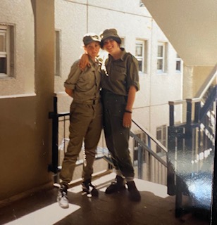 Sorensen (right) is pictured with one of her fellow soldiers after completing a rigorous boot camp training in the Israeli military. The Israeli Defense Force (IDF) is required for all Israeli citizens to serve for at least 2 years.