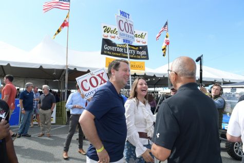 Former Maryland lawmaker Dan Cox attends a campaign event during his gubernatorial campaign. Cox, a far-right Republican who took very conservative policy positions on the main issues of the race, ultimately performed historically poorly against Democratic candidate Wes Moore.