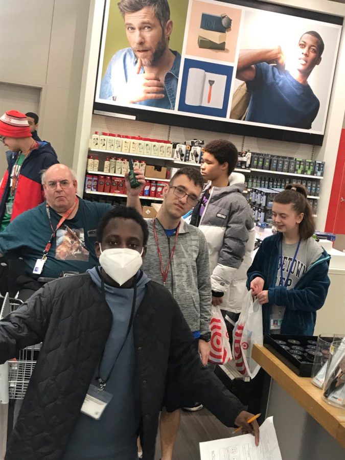 Students shop at Target to put their money skills to practice. They each got to purchase an item during this community trip. 