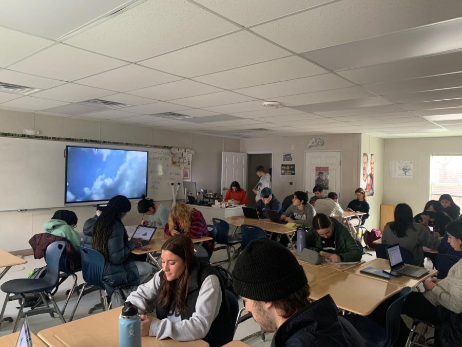 Students in Adam Zeitlins class watch the movie version of Their Eyes Were Watching God. The book is prominently featured in the AP Exam and teaches students important life lessons and writing styles.