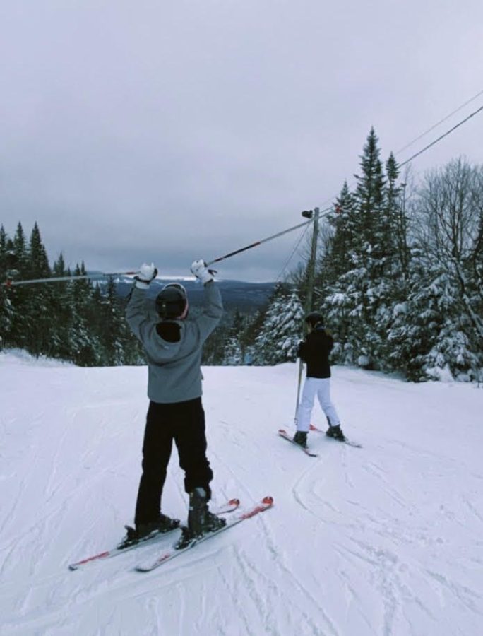 Senior friends Aurelie Baroody and Chloe Fagan enjoy skiing on the slopes in Quebec, Canada. I had so much fun skiing even though Im not an advanced skier. I think this trip was good for all levels of skiers, Baroody said.