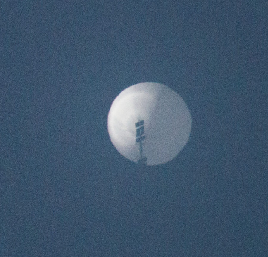 The balloon was spotted over Billings, Montana. Solar panels can be seen on the bottom of the massive balloon which powered its journey.