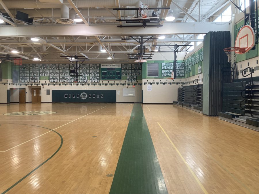 The basketball court at WJ sits empty as the B-CC game is cancelled.