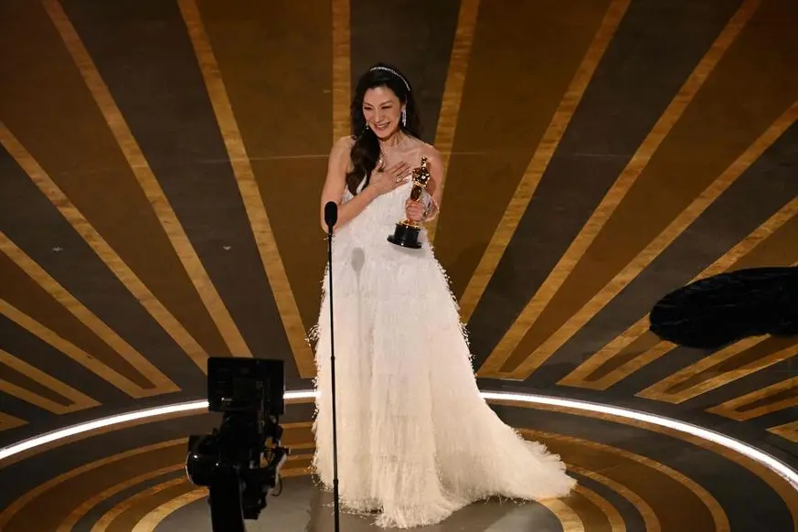 Michelle Yeoh wins the Oscar for Actress In A Leading Role at the 95th Academy Awards. This makes her the first Asian woman, as well as the second woman of color, to win the award.