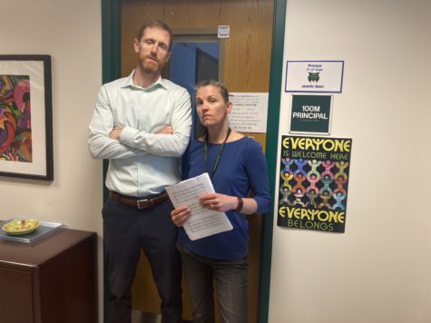 The Butlers menacingly pose in front of Jennifer Baker’s office after the current principal summons them. They may or may not have been plotting to overthrow her and start their term earlier than anticipated.