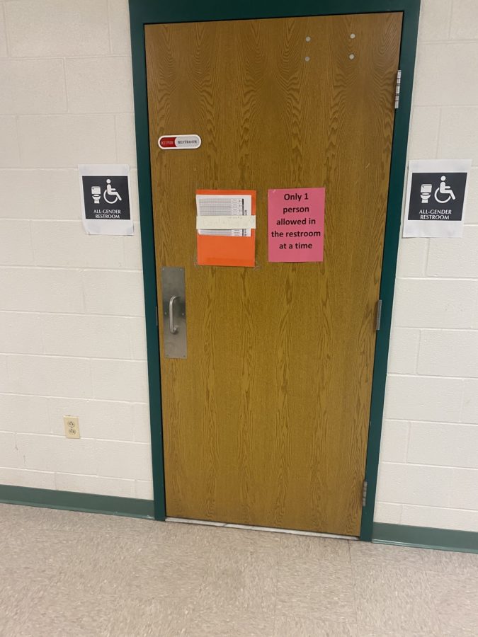 This bathroom is one of the only private bathrooms in the school which many students take advantage of to avoid the drama in the other bathrooms. This is located near the auditorium.
