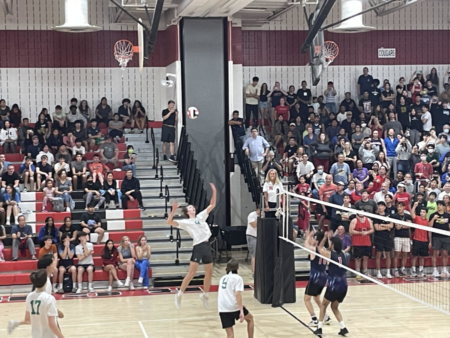 Senior+captain+and+outside+hitter+Sebastiano+%28Seba%29+Sani+goes+for+a+spike+on+what+would+be+the+final+point+of+the+Wildcats+season.+The+Wildcats+were+defeated+in+the+Montgomery+County+Championship+by+the+Wootton+Patriots.