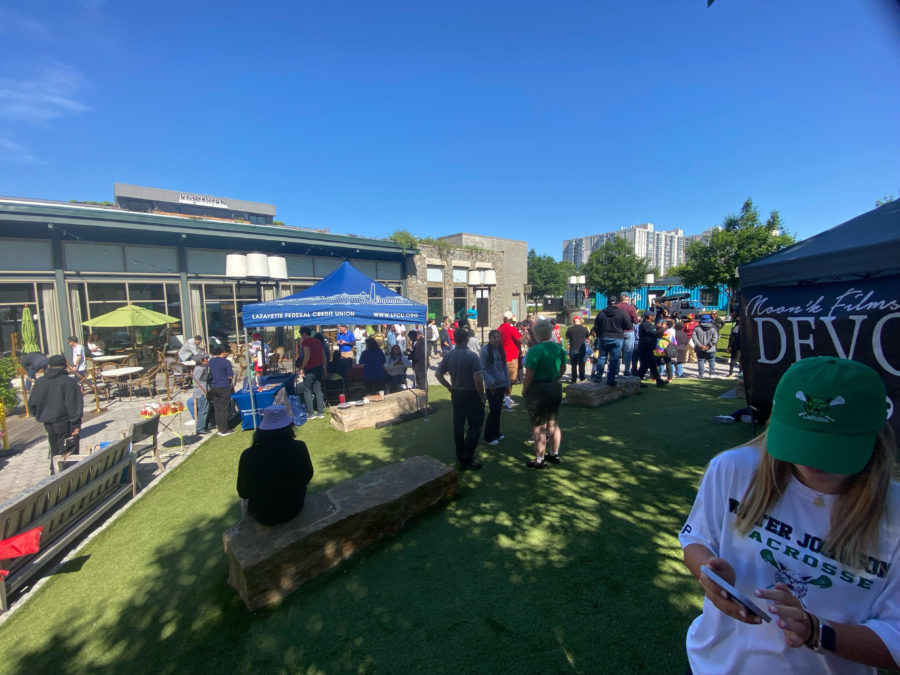 Walter Johnson varsity players mingle at Fox News interview stations while discussing their successful spring seasons.  Captains Ellie Hilton and Olivia McCloskey were some of the student-athletes who got the opportunity to speak during this event.