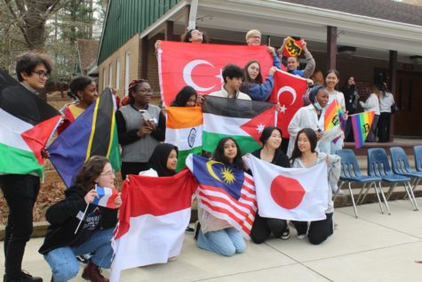 Exchange students from all over the world have the flag of their country at the mid-year orientation of an exchange program calls AFS. Students shared their thought about their experiences and their own cultures.