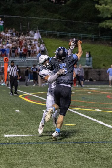 Senior defensive back Nick Zampardi makes an impressive play on the ball forcing a breakup on second down. Zampardi will look to extend his great start to the year against Paint Branch Thursday.