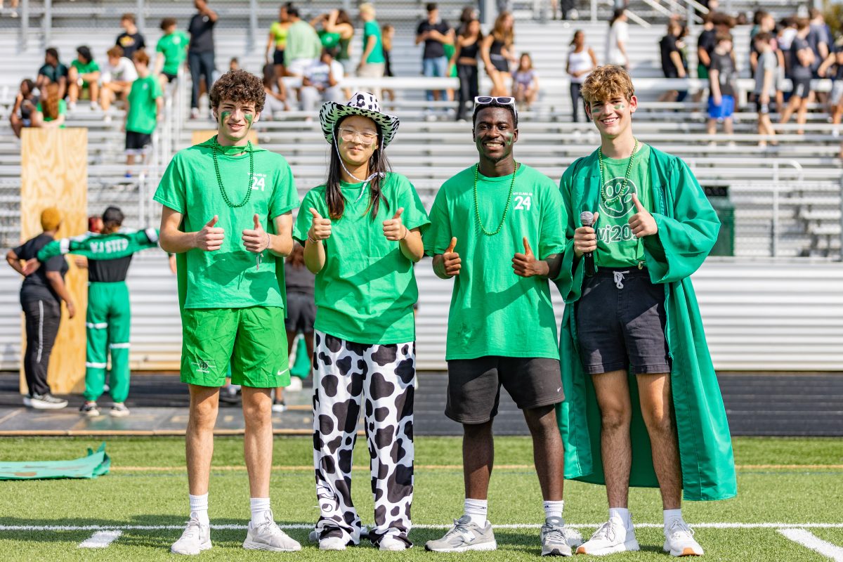 The+Walter+Johnson+SGA+poses+for+a+picture+during+the+Pep+Rally.+Olin+Kimball%2C+Michelle+Kim%2C+Sid+Scale+and+Alex+Levy+have+all+been+working+hard+to+make+this+a+great+school+year.