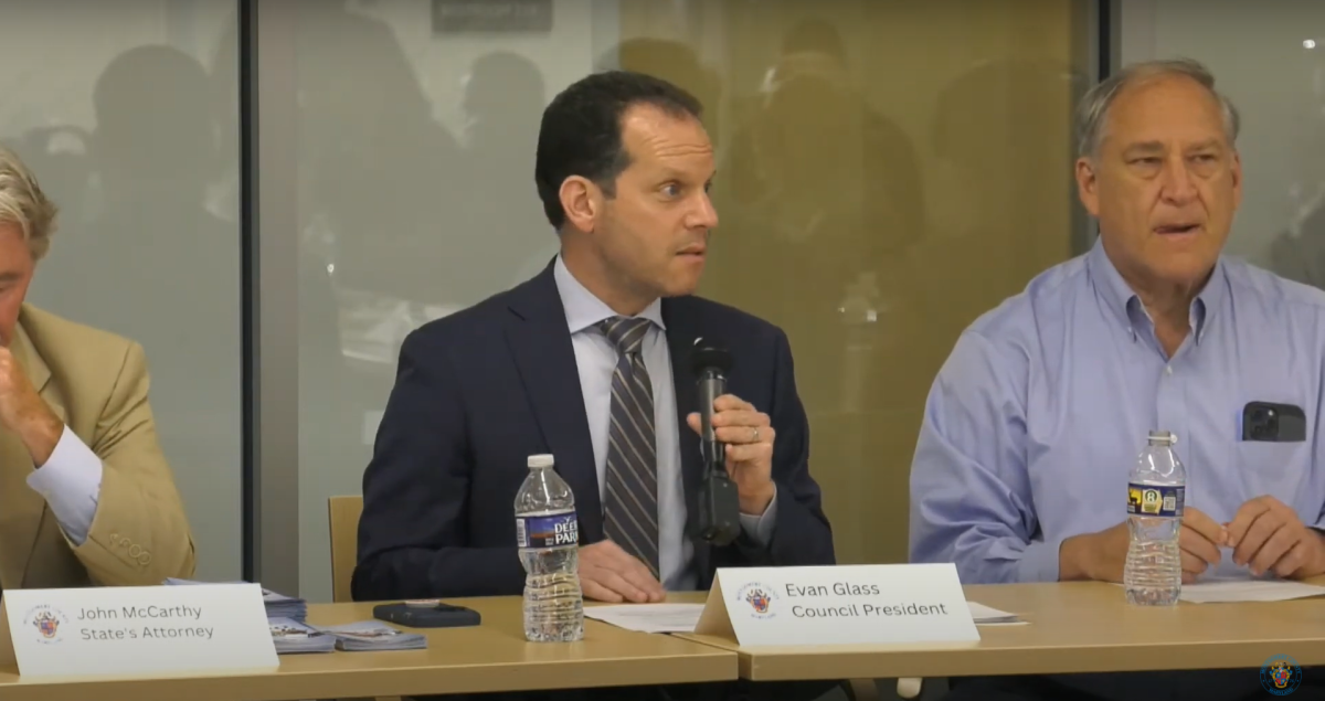 Montgomery County Council President Evan Glass addresses the anti-hate task force in their first meeting.  He was elected to serve on the council in 2018 and since then has been a major advocate of social justice and environmental issues.