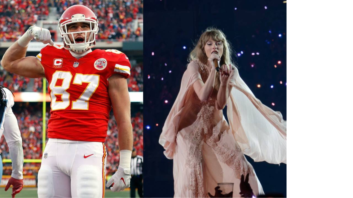 Fans+are+going+crazy+after+spotting+Taylor+Swift+at+the+Chiefs+game+against+the+Bears+at+Arrowhead+Stadium.+Since+then%2C+her+army+of+Swifties+have+speculated+a+relationship+between+Swift+and+Travis+Kelce+of+the+Kansas+City+Chiefs.