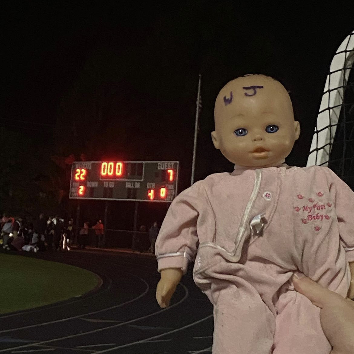 WJ Baby celebrates the Wildcat win over the Paintbranch Panthers. Its a great tradition; its unique, its funny, I hope that we carry it on, senior Anthony Levri said.