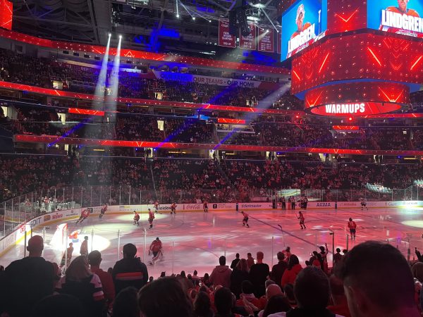 The Capitals take warmups ahead of their Nov. 4 game agains the Columbus Blue Jackets. The Capitals won the game 2-1, one of the five games they have won this season.